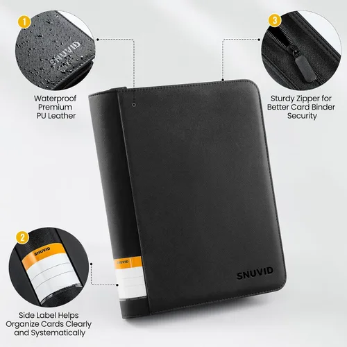 Miniatura 3 de Carpeta de 9 bolsillos para tarjetas coleccionables con 500 fundas para tarjetas, 26 páginas de carga lateral con capacidad para 468 tarjetas