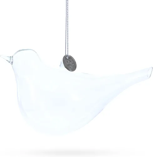 Miniatura 2 de Adorno de Navidad de vidrio transparente soplado de pájaro elegante