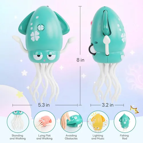 Miniatura 2 de Pulpo Bailarín - Juguete Eléctrico Musical para Bebés con Luces LED y Música, Juguete Sensorial Interactivo Recargable, Regalo Perfecto para Navidad