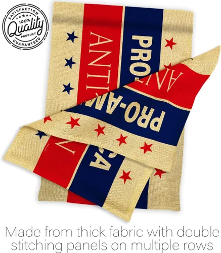 Miniatura 6 de Bandera de la casa de arpillera anti Biden de Estados Unidos, presidente político, demócrata, republicano, fiesta del té de Estados Unidos, pancarta