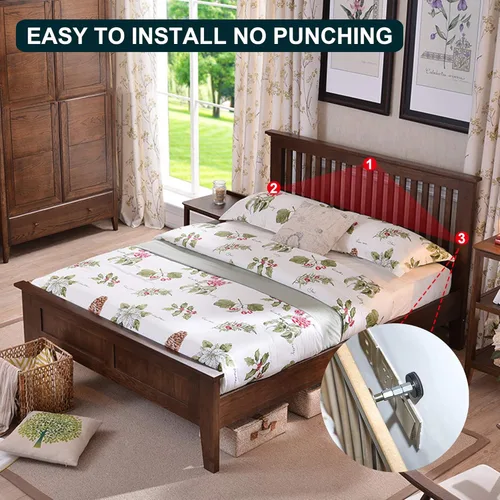 Miniatura 4 de Krisler Marco de cama ajustable roscado, herramienta antivibración, tapones de cabecero, herramienta antivibración para camas, armarios, sofás, 4