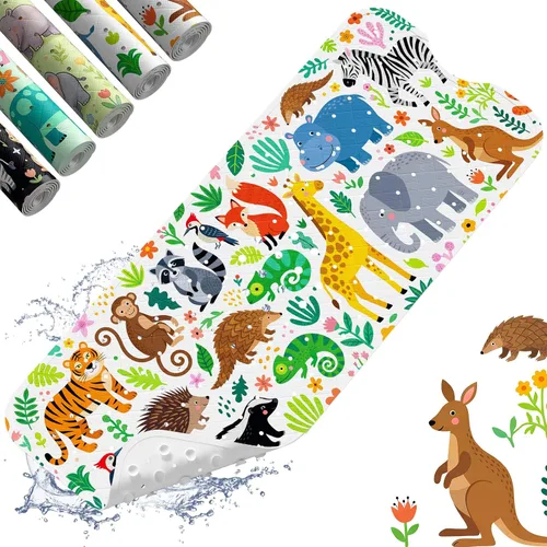 Miniatura 21 de XIYUNTE Alfombra de Baño para Bebé para Bañera Antideslizante Alfombra de Baño para Niños - 40''x16'' Extra Larga Alfombra de Bañera para Bebé