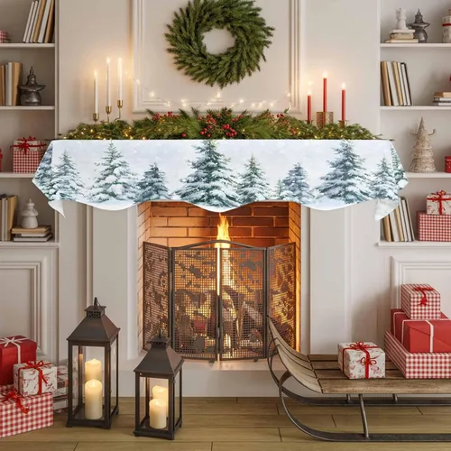 Miniatura 6 de Funda de bufanda de chimenea de Navidad, mantel superior, bufanda para Navidad, Halloween, Acción de Gracias, otoño, decoración de interiores