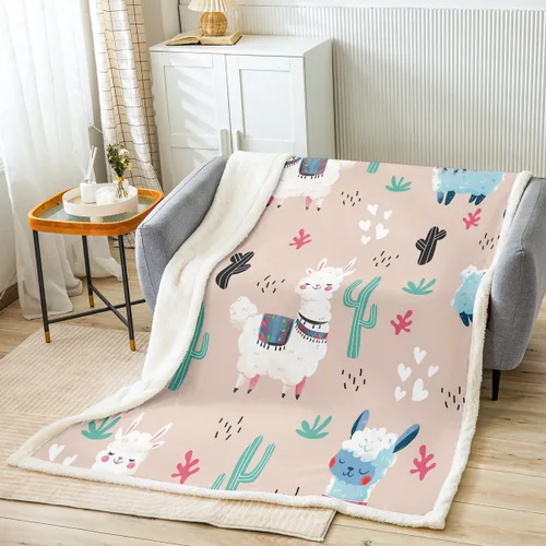 Miniatura 9 de Manfei Manta de unicornio Kitten Kawaii con diseño de gato y unicornio para sofá, nubes arcoíris, estrellas, corazones, manta de cama para niños