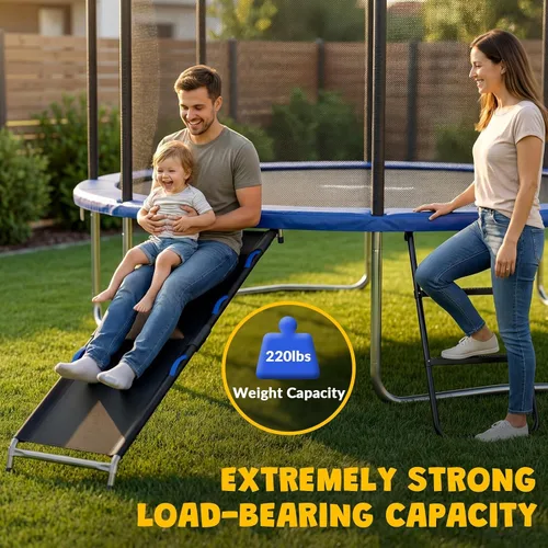 Miniatura 5 de Kit de diapositivas de escalera de trampolín, accesorios para trampolín incluyen tobogán y escalera