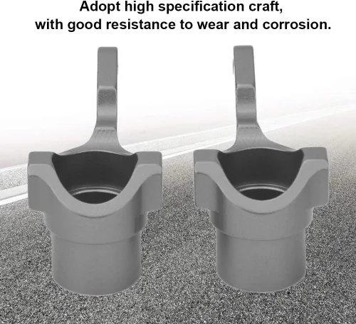 Miniatura 7 de Tbest 2 piezas de aleación de aluminio para nudillos de brazo de dirección (L/R) para 4WD Optima Maxima RC Car (plata) accesorios