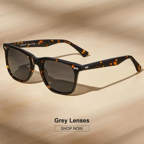 Miniatura 33 de CARFIA Lentes de sol polarizados cuadrados para hombre, protección UV400, acetato retro, hechos a mano, hechos a mano