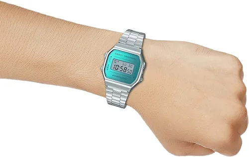 Miniatura 5 de Casio A168WEM-2 - Reloj digital para hombre, con esfera de espejo, alarma, cronógrafo, iluminador