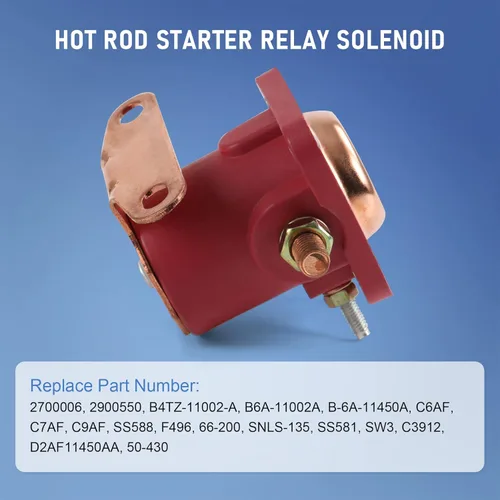 Miniatura 3 de JDMSPEED Nuevo relé solenoide rojo de 12 V de repuesto resistente para Ford Starter Car Truck reemplaza SW3, SNL135, B-6A-11450A, D2AF11450AA