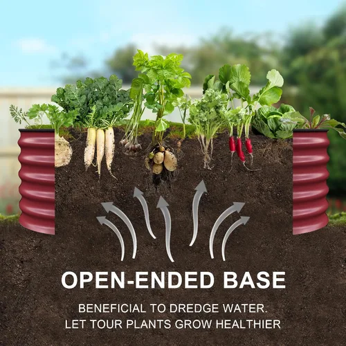 Miniatura 6 de Olle Camas de jardín elevadas galvanizadas para exteriores, 17 pulgadas de alto, 12 en 1, macetas elevadas para cultivar hierbas, verduras, flores