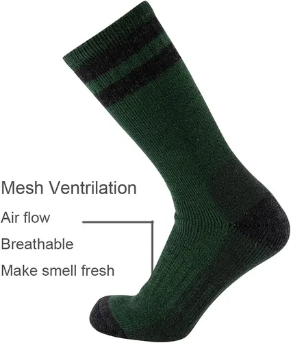 Miniatura 4 de Cerebro Calcetines de lana merino para hombre, calcetines acolchados a media pantorrilla que absorben la humedad, calcetines de senderismo