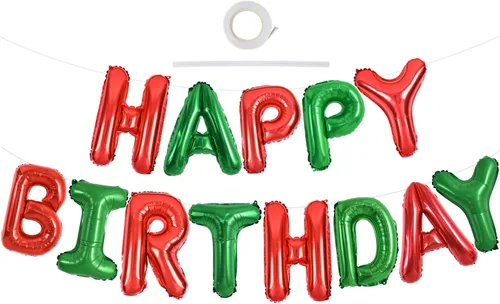 Miniatura 52 de TONIFUL Pancarta de Globos Negros de Feliz Cumpleaños de 16 Pulgadas con Letras de Papel de Aluminio Mylar, Cartel Banderín Reutilizable
