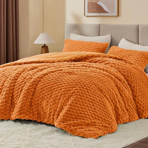 Miniatura 11 de BEDELITE Juego de Edredón Esponjoso Twin - Edredón Suave de Vellón Beige para Cama Twin, Juego de Ropa de Cama Lujoso y Cálido para Invierno, Juego