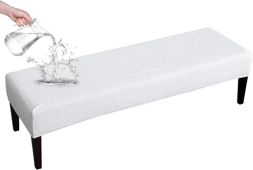 Miniatura 12 de FORCHEER Funda para Banco de Comedor de Tela de Cuero Sintético Innovadora Funda Deslizable para Banco para Sala de Estar Lavable Funda para Otomán