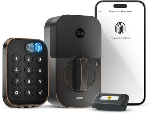 Miniatura 11 de Yale Assure Lock 2 Touch Deadbolt, cerradura de entrada de bronce aceitado con teclado digital táctil y escáner de huellas dactilares con llave