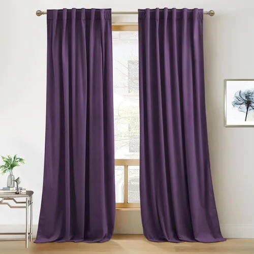 Miniatura 58 de RYB HOME - Cortinas de terciopelo beige, cortinas decorativas resistentes con pestaña trasera, cubierta de privacidad para oscurecer habitación