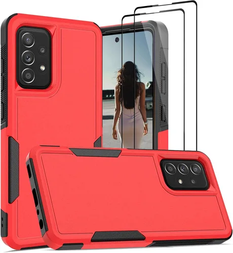 Miniatura 10 de Jeylly Funda para Samsung Galaxy A52 5G, Galaxy A52 Funda para teléfono con protector de pantalla híbrida de silicona antiarañazos, funda de defensa