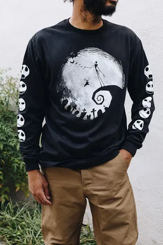 Miniatura 4 de Disney Nightmare Before Christmas Jack Skellington Moon - Camiseta de manga larga para adultos