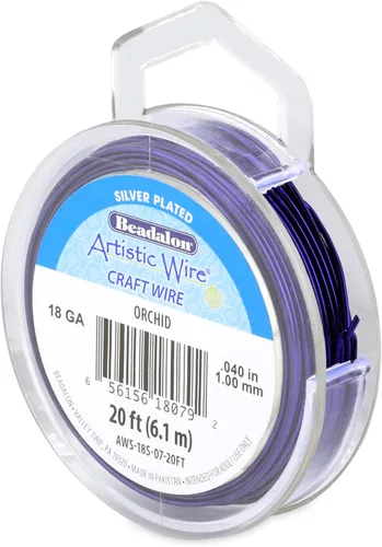 Miniatura 33 de Artistic Wire, alambre para manualidades de calibre 22 bañado en plata, resistente a las manchas, color cobre, blanco, 9,1 m