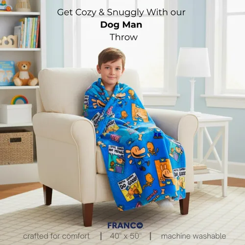 Miniatura 2 de Franco Dog Man Supa Book - Ropa de cama para niños, manta de felpa súper suave y acogedora, 40 x 50 pulgadas, (producto oficial)