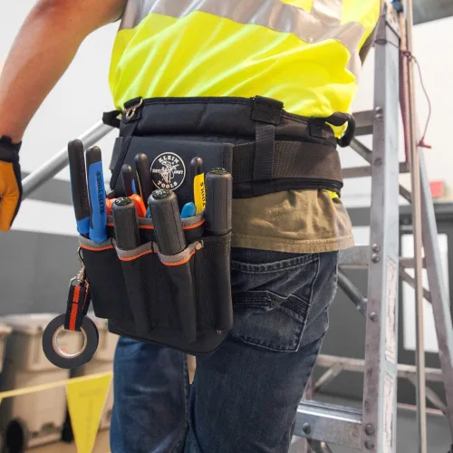 Miniatura 4 de Klein Tools 5241 - Bolsa para herramientas Tradesman Pro con cinta adhesiva eléctrica y fondos reforzados de alta resistencia, de 6 bolsillos