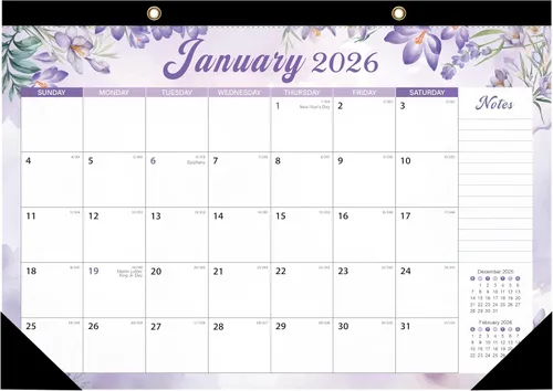 Miniatura 10 de 2026 Calendario de escritorio Calendarios de escritorio 2026-2027 Calendario de pared de 18 meses desde enero de 2026 hasta junio de 2027, papel