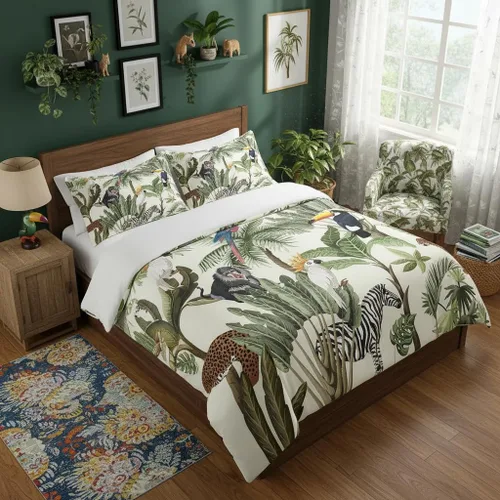 Miniatura 43 de 100% Algodón Natural Acuarela Juego de Ropa de Cama con Diseño Marino para Niños y Niñas, Juego de Cama con Estrella de Mar y Caracol Azul, Juego