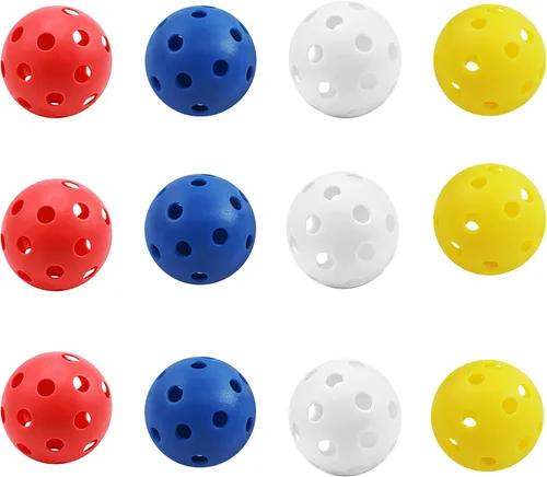 Miniatura 8 de GSE - Paquete de 12 pelotas de golf de práctica de 1.575 pulgadas, pelotas de golf de plástico de vuelo limitado, pelota de golf de entrenamiento