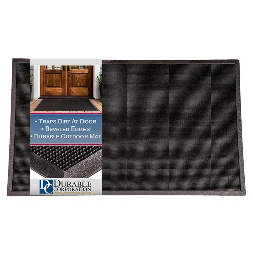 Miniatura 7 de Alfombrilla de entrada de goma de alta resistencia para áreas exteriores de Durable Corporation., 36" x 72", Negro, 1