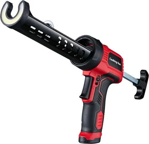 Pistola de calafateo MARSOSAUR, pistola eléctrica antigoteo con empuje de 300 KG, pistola de silicona inalámbrica con tecnología de flujo constante,