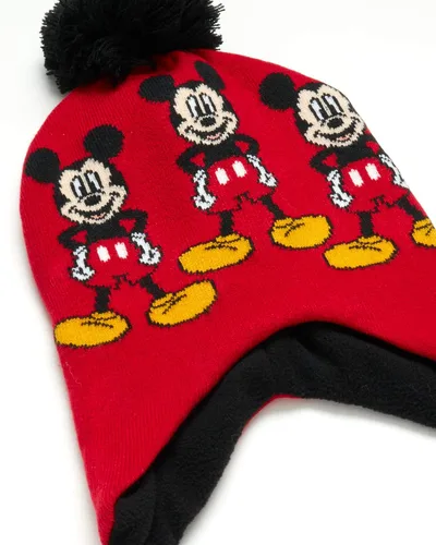 Miniatura 3 de Disney Conjunto de sombrero de invierno de Mickey Mouse y 2 pares de guantes o guantes edad 2-7