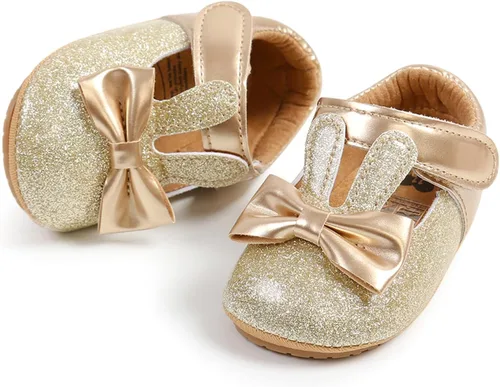 Miniatura 7 de myppgg Zapatos planos Mary Jane para bebé niña, con lazo brillante, vestido de princesa, zapatos de cuna antideslizantes para niños pequeños que