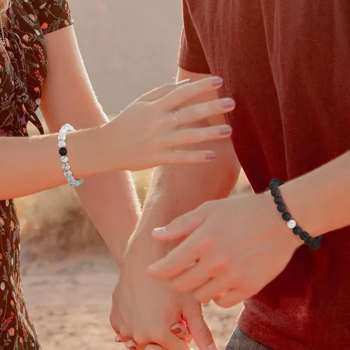 Miniatura 6 de Juego de 4 pulseras de mal de ojo, pulseras de cuentas Hamsa con dije de chakra, pulsera elástica para mujeres, adolescentes y niñas