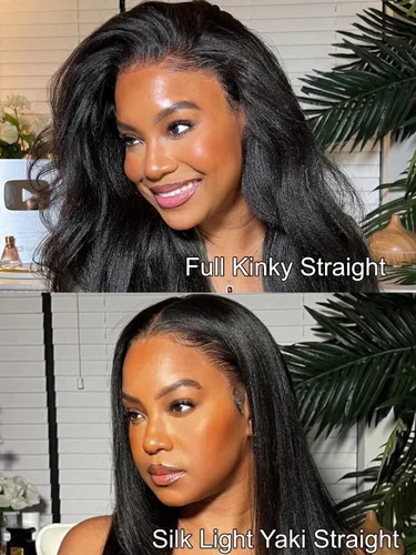 Miniatura 5 de UNICE EasiContour Peluca de Cabello Humano Kinky Straight con Parte en V Sin Pegamento con Clip Peluca Mágica Leave Out Mejorada Peluca de Cabello