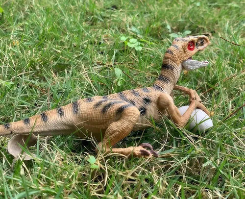 Miniatura 5 de Gemini & Genius - Figura de acción de velociraptor con mandíbula móvil y manos, juguete de dinosaurio para niños