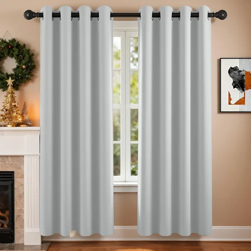 Miniatura 29 de Cortinas de oscurecimiento de habitación de 45 pulgadas de largo para dormitorio y sala de estar, cortinas térmicas aislantes con ojales