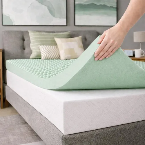 Miniatura 2 de 2-Inch Convoluted High Density Foam Mattress Topper, CertiPUR-US Certified for Superior Comfort and Support, Full, Green