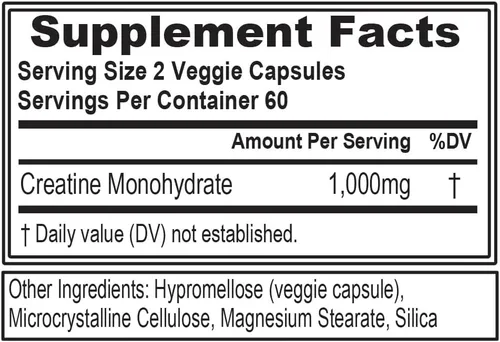 Miniatura 2 de Evlution Nutrition - Cápsulas de monohidrato de creatina, píldoras de creatina antes y después del entrenamiento, píldoras de creatina para hombres