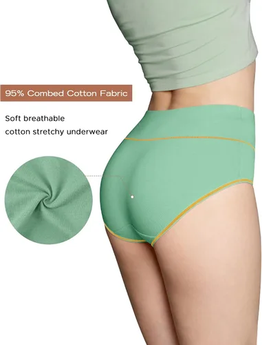 Miniatura 3 de INNERSY - Bragas de algodón de cintura alta para mujer, tamaño regular y grande, paquete de 5.