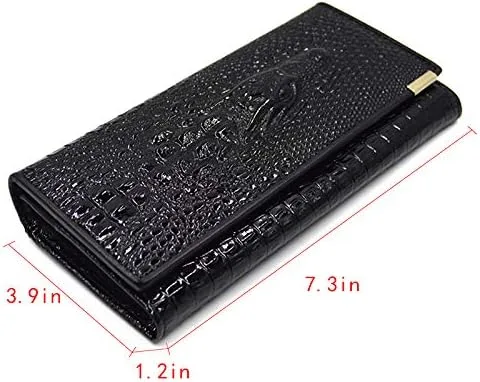 Miniatura 2 de Rebecca - Cartera de piel de vacuno con diseño de cocodrilo en relieve
