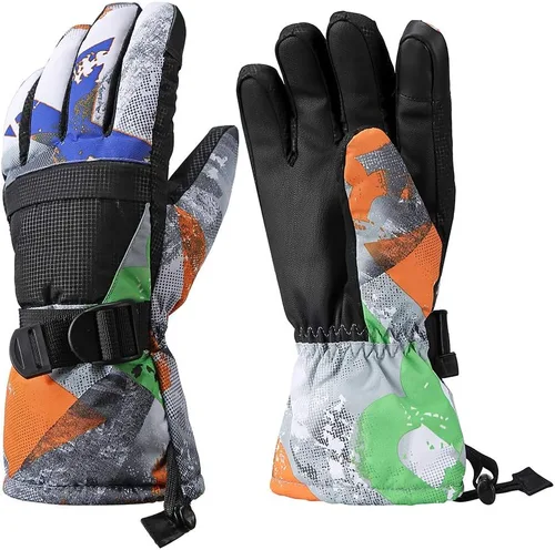 Guantes de esquí, guantes de nieve impermeables y transpirables más cálidos para clima frío, se adaptan tanto a hombres como a mujeres, para padres