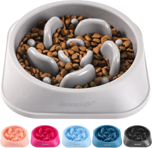 Miniatura 26 de MateeyLife Cuencos de alimentación lenta para perros, 2 unidades, cuencos rompecabezas antiasfixia para comida de perros, alimentación interactiva