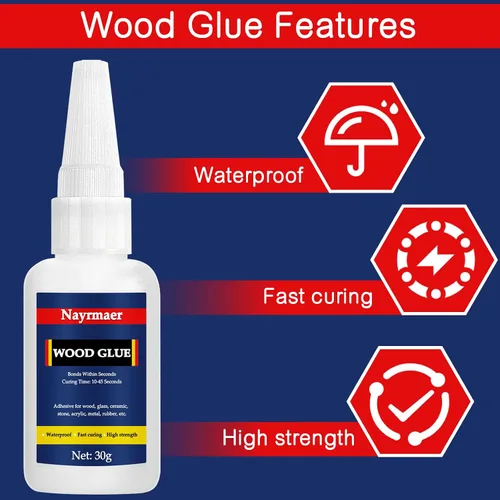 Miniatura 4 de WGN Super Glue para madera, secado rápido, pegamento CA para trabajar madera, muebles, balsa y manualidades (1.06 oz)