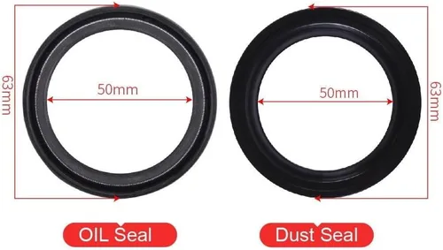 Miniatura 3 de 50x63x11 Front Fork Suspension Damper Oil Seal Dust Cover For BENELLI TRK502 TRK 502 2016 BN601 BN 601 TORNADO TRE RS 900 (Color : 2pcs Dust Cover)
