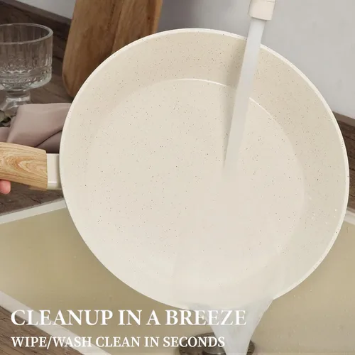 Miniatura 7 de 26 piezas de ollas y sartenes de cerámica antiadherentes, juego de utensilios de cocina no tóxico compatible con inducción con vaporeras, sin Blanco