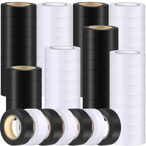 Miniatura 7 de Qilery Paquete de 60 cintas eléctricas impermeables de 3/4 pulgadas x 65 pies para cualquier clima bajo 600 V, envoltura de alambre aislante