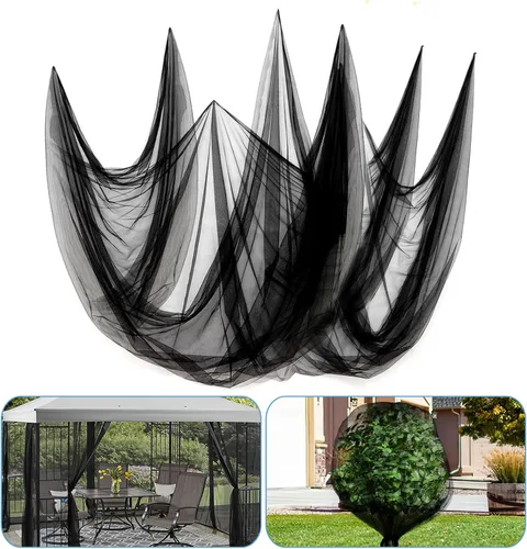 Miniatura 8 de ANPHSIN Mosquitera casi invisible de 65 x 10 pies para patio, pantalla de malla para jardín, porche, balcón, protege la piel y las plantas de Negro