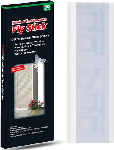Miniatura 8 de Trampas para moscas de ventana Mosqueda, paquete de 30 trampas adhesivas pegajosas para interiores, atrapamoscas para el interior del hogar, papel