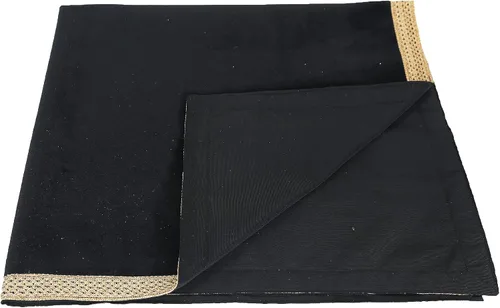 Miniatura 6 de Indian Consigners Pequeño paño de terciopelo de color sólido para uso multiusos (negro)