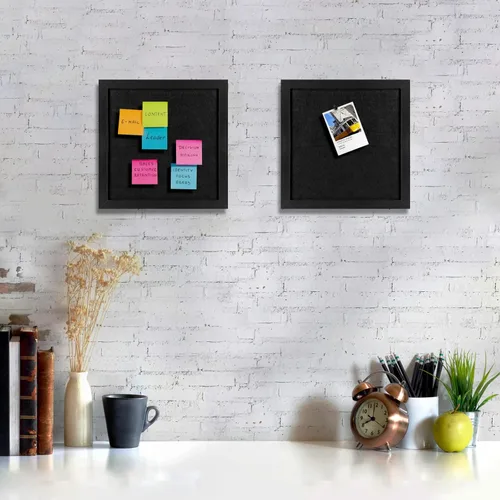 Miniatura 4 de Tablero de anuncios de corcho, tableros de corcho para paredes con fieltro, pequeño tablero de corcho con marco negro, tablero decorativo